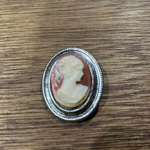 Vintage Silver Tone Cameo from Hong Kong